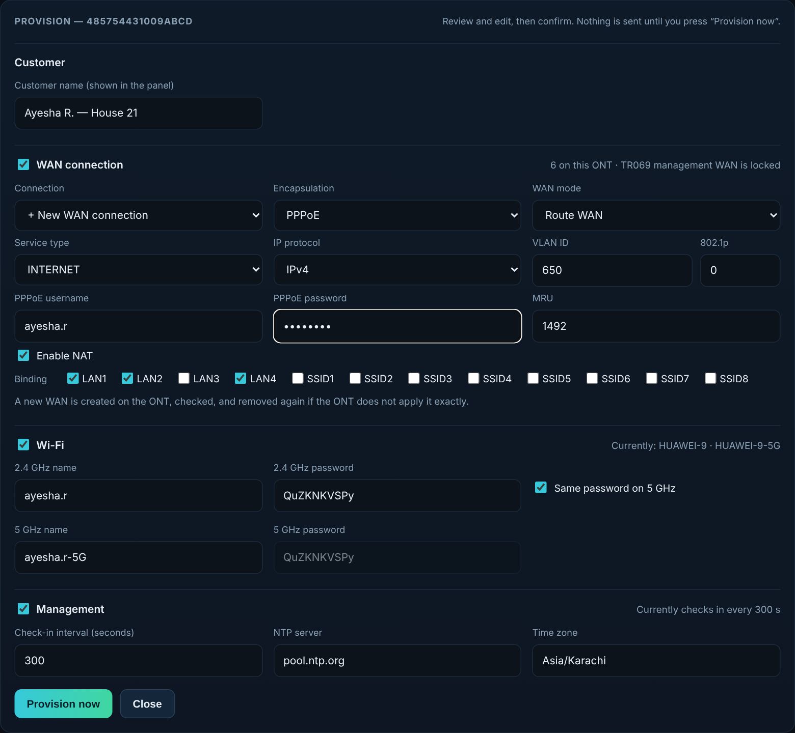 Zero-touch provisioning & WAN editor